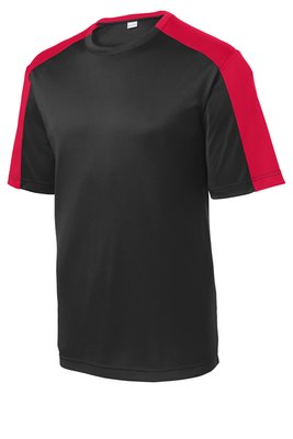 ST354 Sport-Tek 3.8-ounce 100% Polyester T-Shirt Black/ True Red