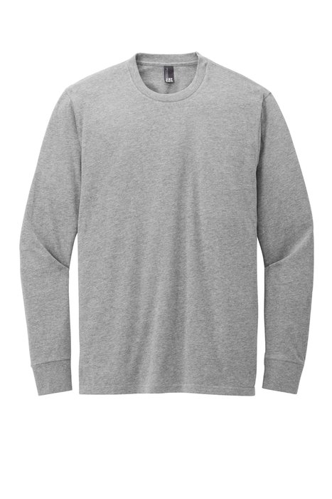 DT109 District Perfect Blend CVC Long Sleeve Tee Light Heather Grey