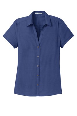 L662 Port Authority Ladies Textured Camp Shirt