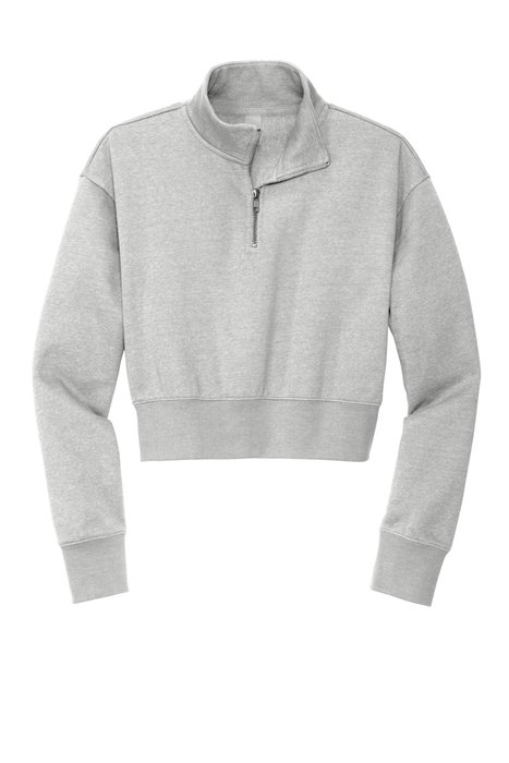 DT6111 District Women's V.I.T Fleece 1/2-Zip Light Heather Grey