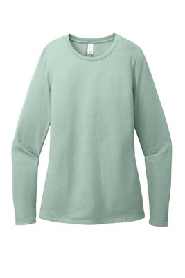 DT110 District Women's Perfect Blend CVC Long Sleeve Tee Heathered Dusty Sage