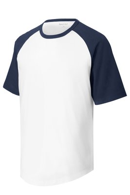 YT201 Sport-Tek 5.2-ounce 100% Cotton T-Shirt White/ Navy