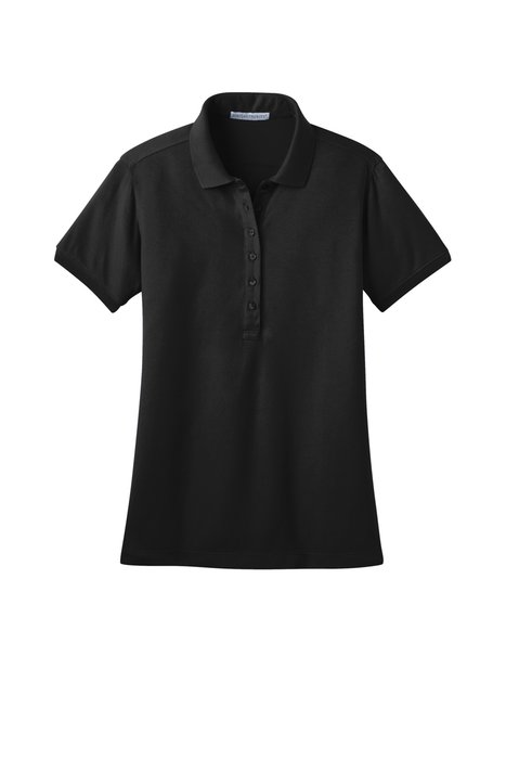 L555 Port Authority 5.5-ounce Ladies Stretch Pique Polo Black