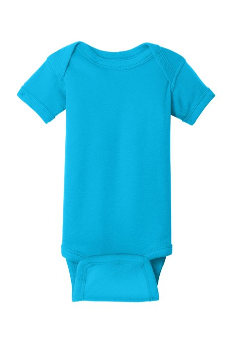 RS4400 Rabbit Skins Infant Short Sleeve Baby Rib Bodysuit Turquoise
