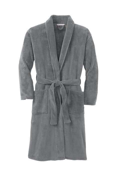 R102 Port Authority Plush Microfleece Shawl Collar Robe Deep Smoke