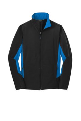 J318 Port Authority Core Colorblock Soft Shell Jacket Black/ Imperial Blue