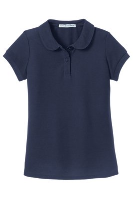 YG503 Port Authority Girls Silk Touch Peter Pan Collar Polo