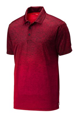 ST671 Sport-Tek 4.9-ounce Ombre Heather Polo Deep Red/ Black