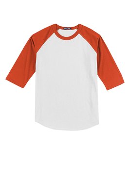 YT200 Sport-Tek 5.2-ounce 100% Cotton T-Shirt White/ Deep Orange