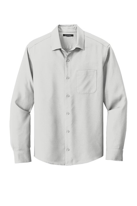W401 Port Authority Long Sleeve Performance Staff Shirt Silver