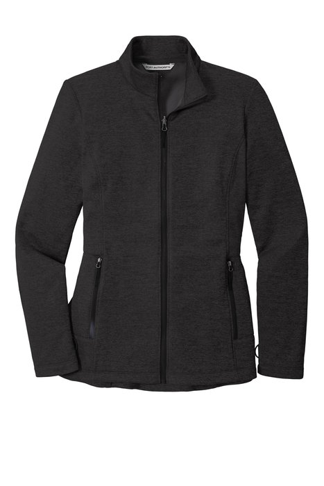 L905 Port Authority Ladies Collective Striated Fleece Jacket Deep Black Heather