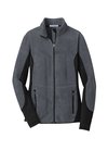 L227 Port Authority Ladies R-Tek Pro Fleece Full-Zip Jacket Charcoal Heather/ Black