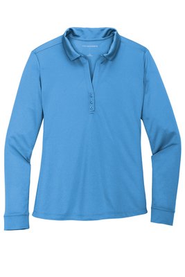 L540LS Port Authority 4-ounce Ladies Silk Touch Performance Long Sleeve Polo Carolina Blue