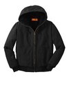 CSJ41 CornerStone Washed Duck Cloth Insulated Hooded Work Jacket Black