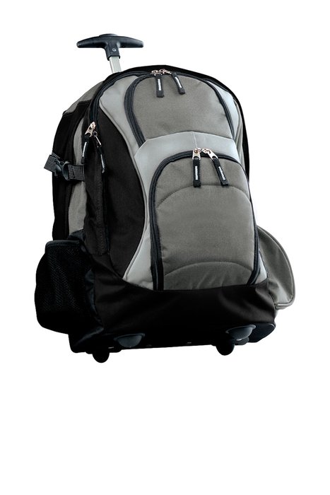 BG76S Port Authority Wheeled Backpack Dark Grey/ Black