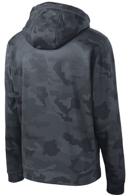 YST240 Sport-Tek Youth Sport-Wick CamoHex Fleece Hooded Pullover Dark Smoke Grey