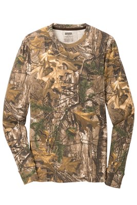 S020R Russell Outdoors Realtree Long Sleeve Explorer 100% Cotton T-Shirt with Pocket