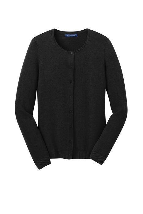 LSW287 Port Authority Ladies Cardigan Sweater Black