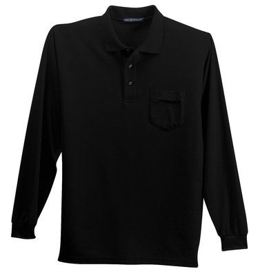 K500LSP Port Authority Long Sleeve Silk Touch Polo with Pocket