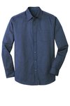W643 Port Authority Micro Tattersall Easy Care Shirt Navy/ Heritage Blue