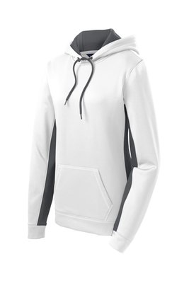 LST235 Sport-Tek Ladies Sport-Wick Fleece Colorblock Hooded Pullover