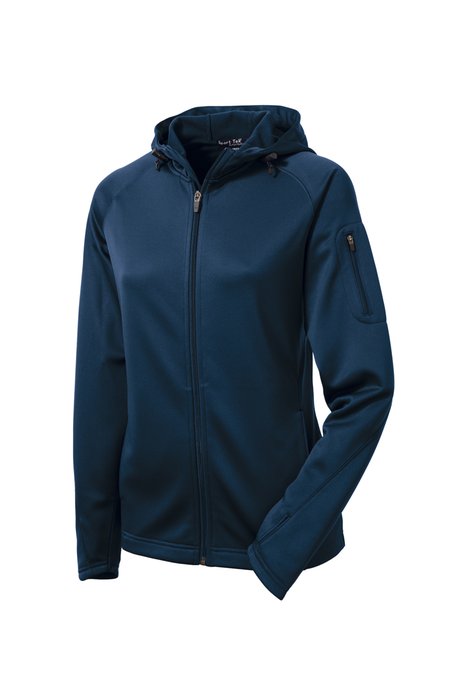L248 Sport-Tek Ladies Tech Fleece Full-Zip Hooded Jacket True Navy