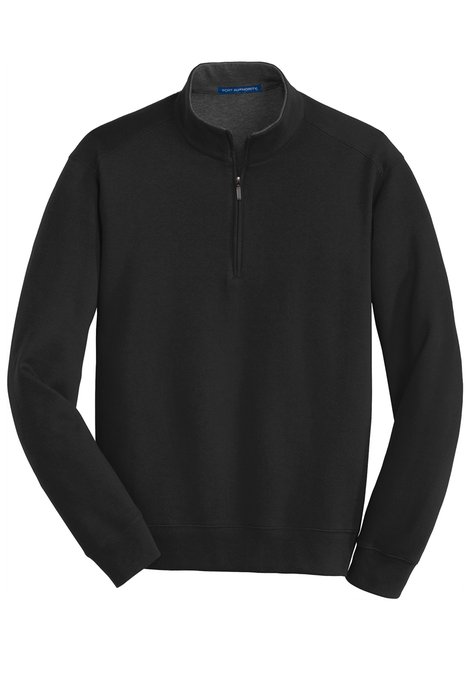 K807 Port Authority Interlock 1/4-Zip Deep Black/ Charcoal Heather