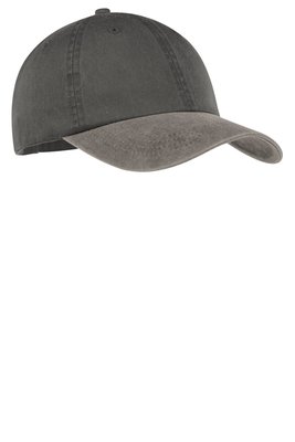 CP83 Port & Company -Two-Tone Pigment-Dyed Cap Black/ Pebble