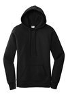 LPC78H Port & Company Ladies Core Fleece Pullover Hooded Sweatshirt Jet Black
