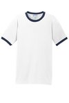 PC54R Port & Company 5.4-ounce 100% Cotton T-Shirt White/ Navy