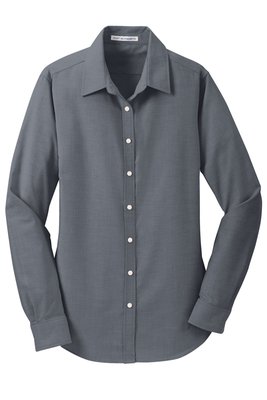 L658 Port Authority Ladies SuperPro Oxford Shirt Black