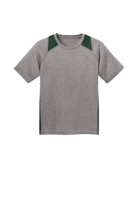YST361 Sport-Tek 3.8-ounce Crewneck T-Shirt Vintage Heather/ Forest Green