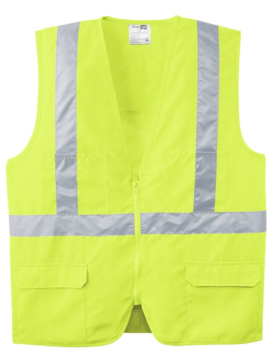 CSV405 CornerStone - ANSI 107 Class 2 Mesh Back Safety Vest Safety Yellow