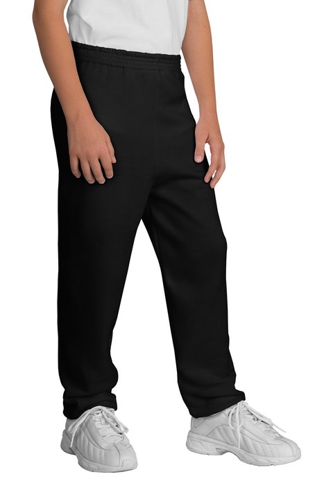 PC90YP Port & Company Youth Core Fleece Sweatpant Jet Black