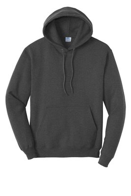 PC79H Port & Company Fleece Pullover Hooded Sweatshirt Dark Heather Grey