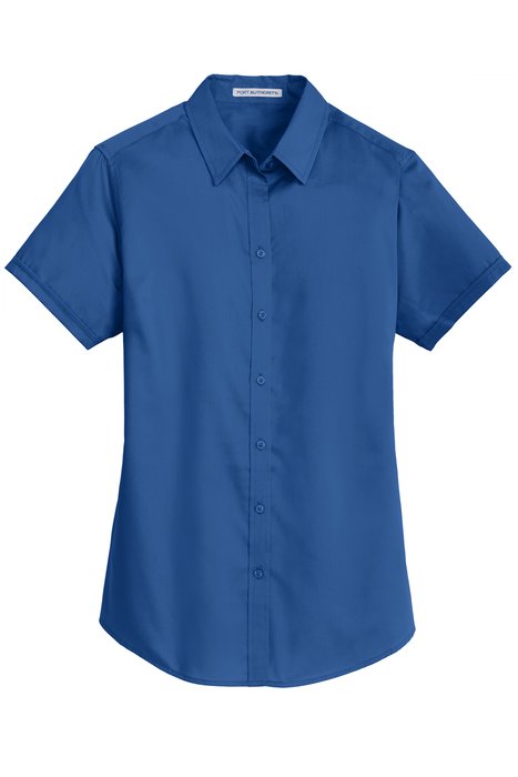 L664 Port Authority Ladies Short Sleeve SuperPro Twill Shirt True Blue