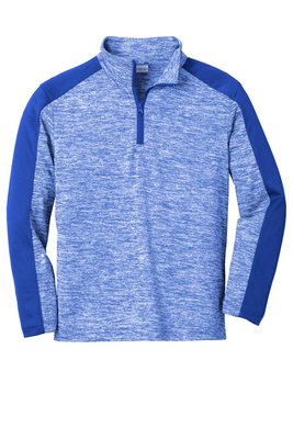 YST397 Sport-Tek Youth PosiCharge Electric Heather Colorblock 1/4-Zip Pullover