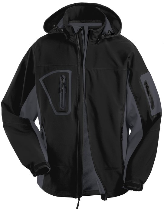 J798 Port Authority Waterproof Soft Shell Jacket Black/ Graphite