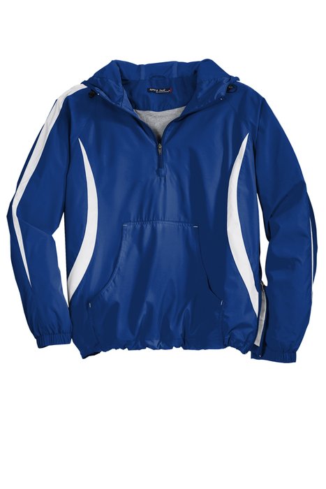 JST63 Sport-Tek Colorblock Raglan Anorak True Royal/ White