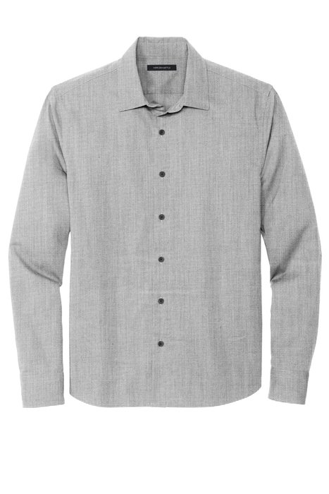 MM2000 MERCER+METTLE Long Sleeve Stretch Woven Shirt Gusty Grey End On End