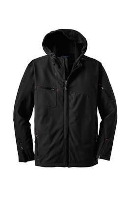 J706 Port Authority Textured Hooded Soft Shell Jacket