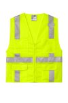 CSV104 CornerStone ANSI 107 Class 2 Mesh Six-Pocket Zippered Vest Safety Yellow