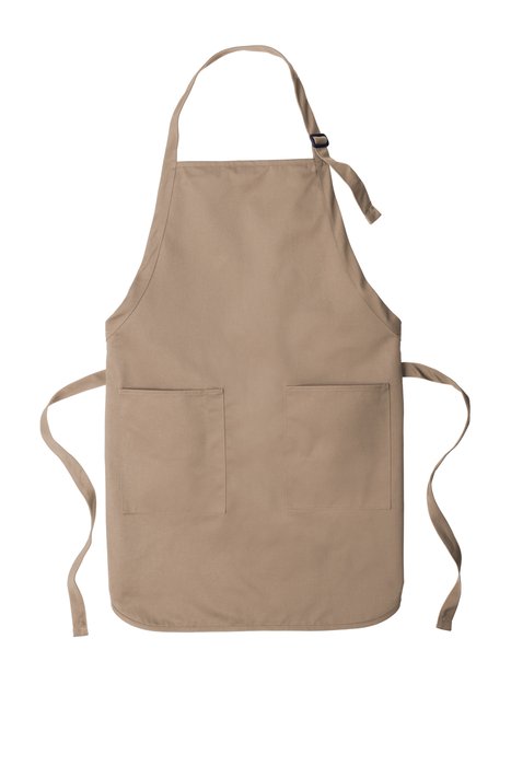 A600 Port Authority Full-Length Two-Pocket Bib Apron Khaki