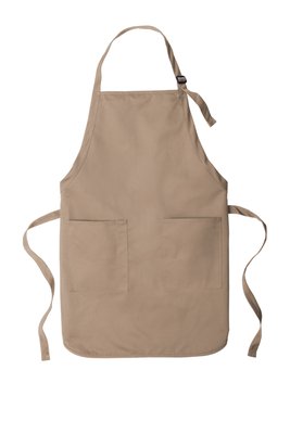 A600 Port Authority Full-Length Two-Pocket Bib Apron Khaki