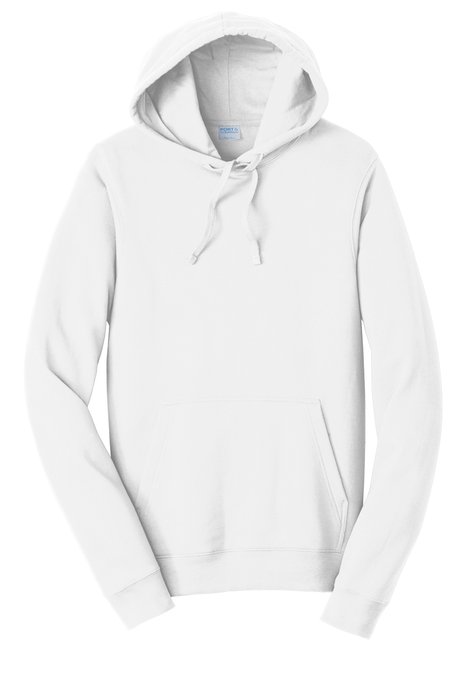PC850H Port & Company Fan Favorite Fleece Pullover Hooded Sweatshirt White