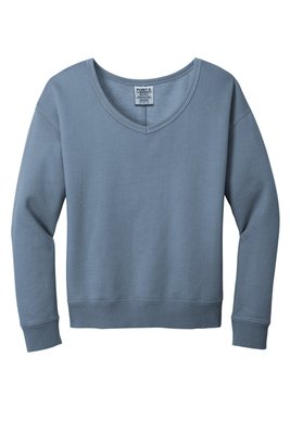 LPC098V Port & Company Ladies Beach Wash Garment-Dyed V-Neck Sweatshirt
