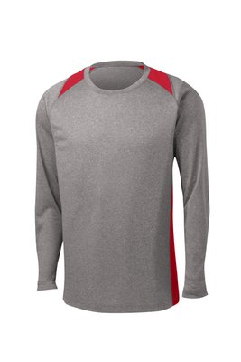 ST361LS Sport-Tek Long Sleeve Heather Colorblock Contender T-Shirt