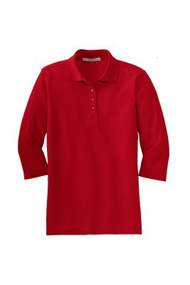 L562 Port Authority Ladies Silk Touch 3/4-Sleeve Polo