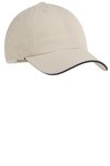 C852 Port Authority Sandwich Bill Cap Beige/ Navy