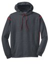 F246 Sport-Tek Tech Fleece Colorblock Hooded Sweatshirt Graphite Heather/ True Red